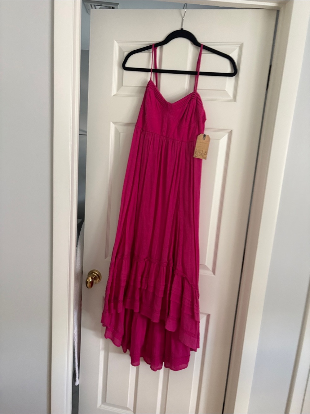 Billabong Hot Pink Maxi Dress with Spaghetti Straps